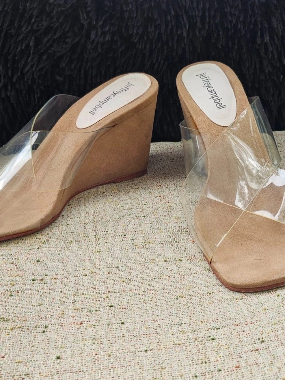 Jeffrey Campbell Women Heel Sandal Clear Plastic Upper Crisscross Shoe Size 8 - Picture 3 of 12